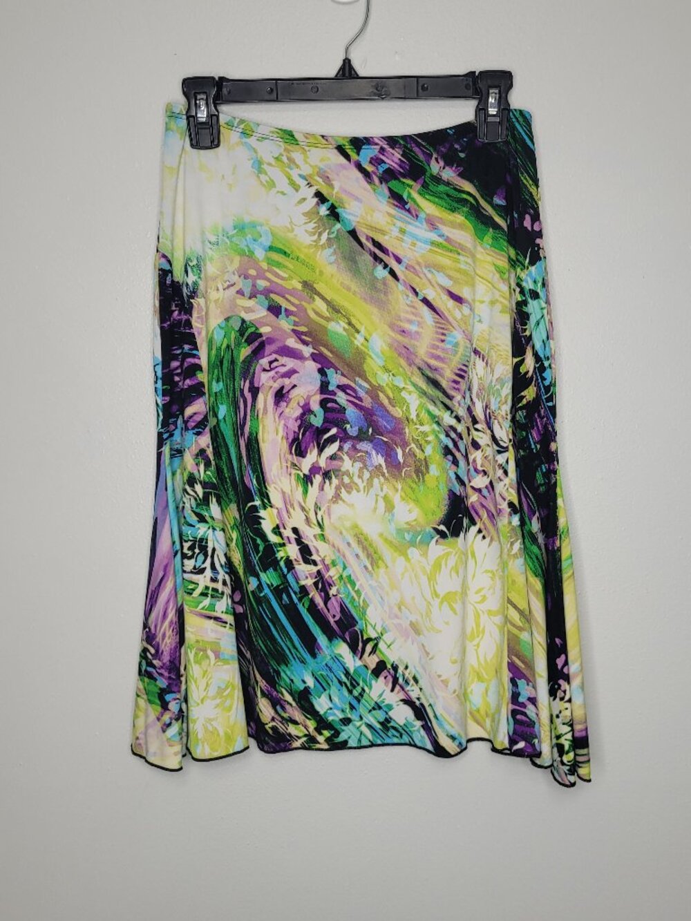 Bleeker & McDougal abstract bold print pull on knee length short skirt size med